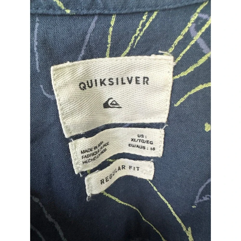 Quiksilver Big Boys 100% Cotton Regular Fit Da Board Rush Button Down Shirt XL